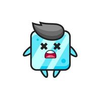 el personaje de la mascota del cubo de hielo muerto vector