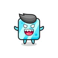 illustration of evil ice cube mascot character vector