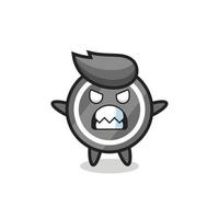 wrathful expression of the hockey puck mascot character vector