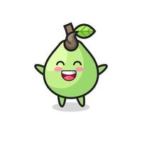 happy baby guava cartoon character vector