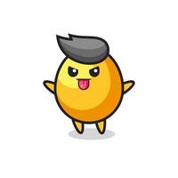 naughty golden egg character in mocking pose vector