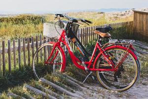 Bicycles on Illetes Beach in Formentera in Spain in times of Covid19 photo