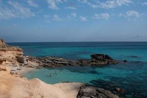 Formentera beach of Calo d es Mort in Balearic Islands. photo