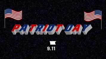 Patriot day animation with American flag and We will never forget. video