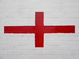 bandera inglesa, de, inglaterra, pintado, en, pared foto