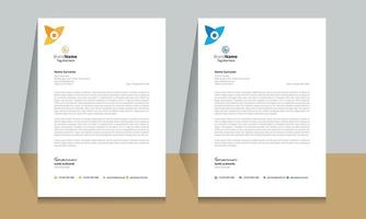 Letterhead format template, business style letterhead design template. vector