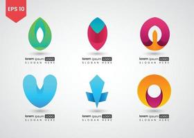 Set of web icons and logo bright gradient Vector illustration