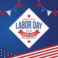 Labor day sale banner template design discount promotion vector