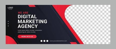 Corporate business digital agency social media cover banner template vector