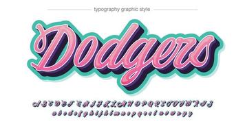 pink and green 3d cursive modern typography vector