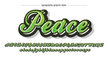 Green bold brush cursive typography vector