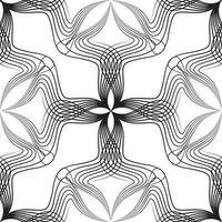 Abstract line seamless pattern. Artistic ornament with floral shapes. vector