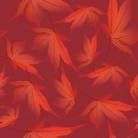 Autumn leaves seamless pattern. Fall leaf garden nature background vector