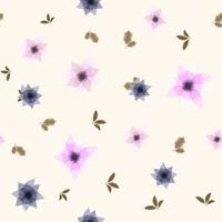 Seamless vector pattern of Small romantic colorful spring flowers