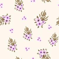 Seamless vector pattern of colorful cute flower arrangements