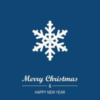 diseño de tarjeta de felicitación de navidad y año nuevo con copo de nieve vector