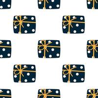 Wrapped Christmas Presents Seamless Repeat Vector Pattern