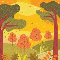 Autumn Forest Background Template vector