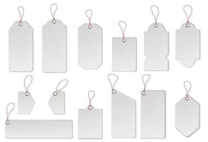 Realistic textured sell tags with ropes. Vector. vector