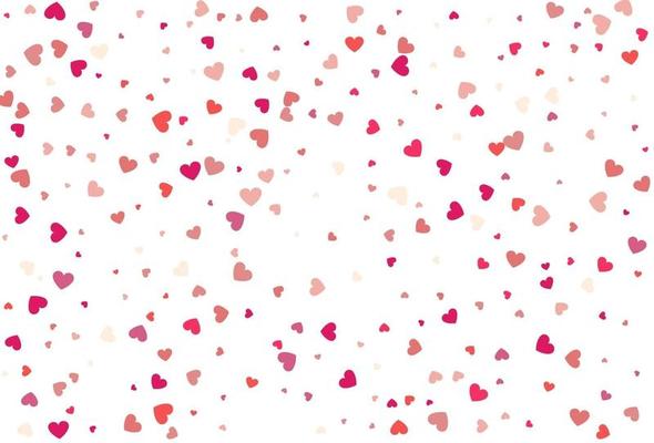 Heart confetti of Valentine's petals. Beautiful Confetti Hearts