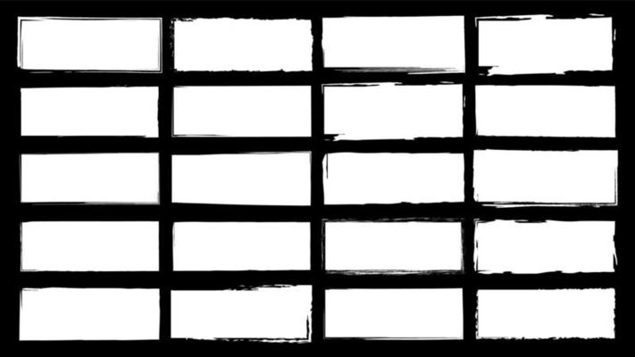 Dirty frames grunge. Ink brush strokes. distress textures of a square