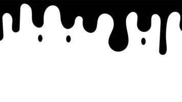 Silhouette of dripping liquid, splashing ink flowing down. paint drips vector