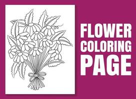 Página para colorear de flores para adultos y niños.
