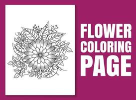Página para colorear de flores para adultos y niños.