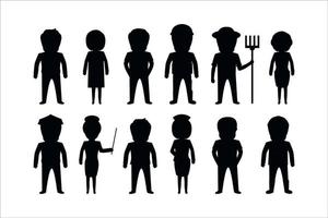 people silhouettes set vector