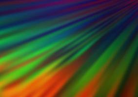 diseño de vector de arco iris multicolor oscuro con líneas planas.
