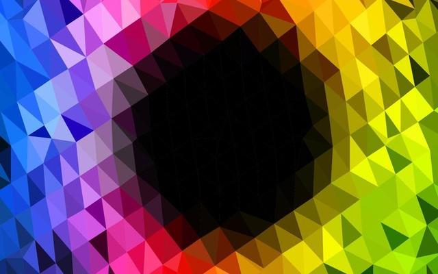 Dark Green, Red vector blurry triangle texture.