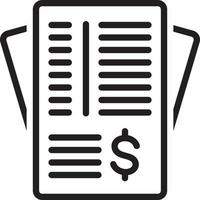 Line icon for invoice paper