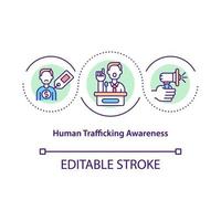 Human trafficking awareness concept icon vector