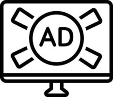 icono de línea para anuncios de televisión vector