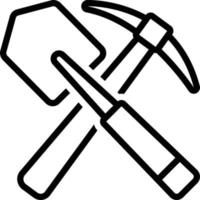 Line icon for shovel vector