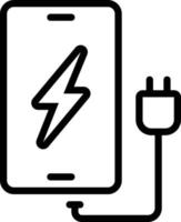 icono de línea para cargar el teléfono vector