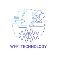 icono de concepto azul degradado de tecnología wi-fi vector