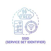 Set service identifier gradient blue concept icon vector