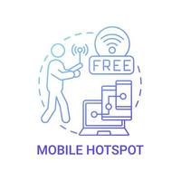 Mobile hotspot gradient blue concept icon vector