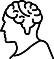 Line icon for brain vector