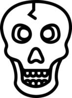 icono de línea de calavera vector