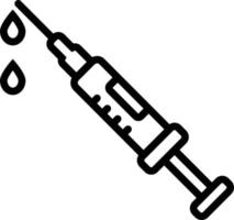 Line icon for syringe injection vector