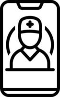 Line icon for mobile healthcare vector