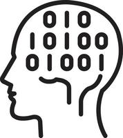 Line icon for binary mind vector