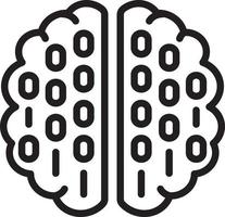 Line icon for binary mind vector