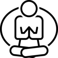 icono de línea para la meditación vector