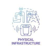 Physical infrastructure gradient blue concept icon vector