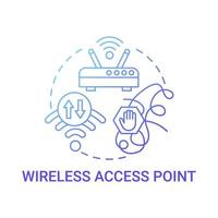 Wireless access point gradient blue concept icon vector
