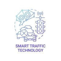 Smart traffic technology gradient blue concept icon vector