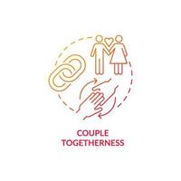 Couple togetherness red concept icon vector